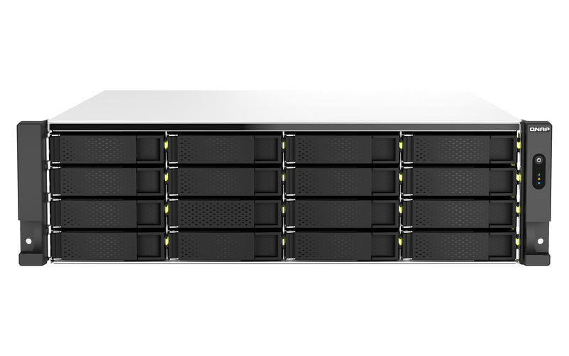 QNAP TS-H2287XU-RP NAS Rack (3U) Intel Xeon E E-2378 64 GB DDR4 0 TB QuTS hero Schwarz, Weiß