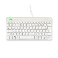 R-Go Tools Ergonomische Tastatur R-Go Compact Break, kompakte Tastatur mit Pausensoftware, QWERTZ (DE), Kabelgebunden, Weiß