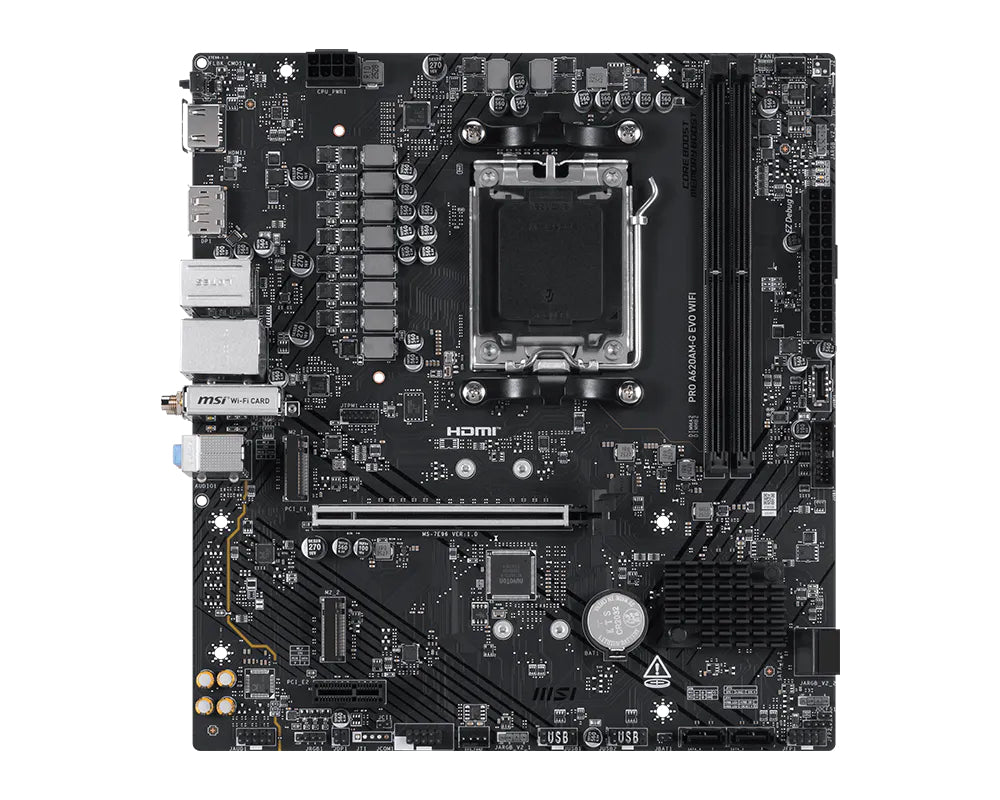 MSI Pro A620AM-G EVO WIFI AMD A620A Sockel AM5 micro ATX