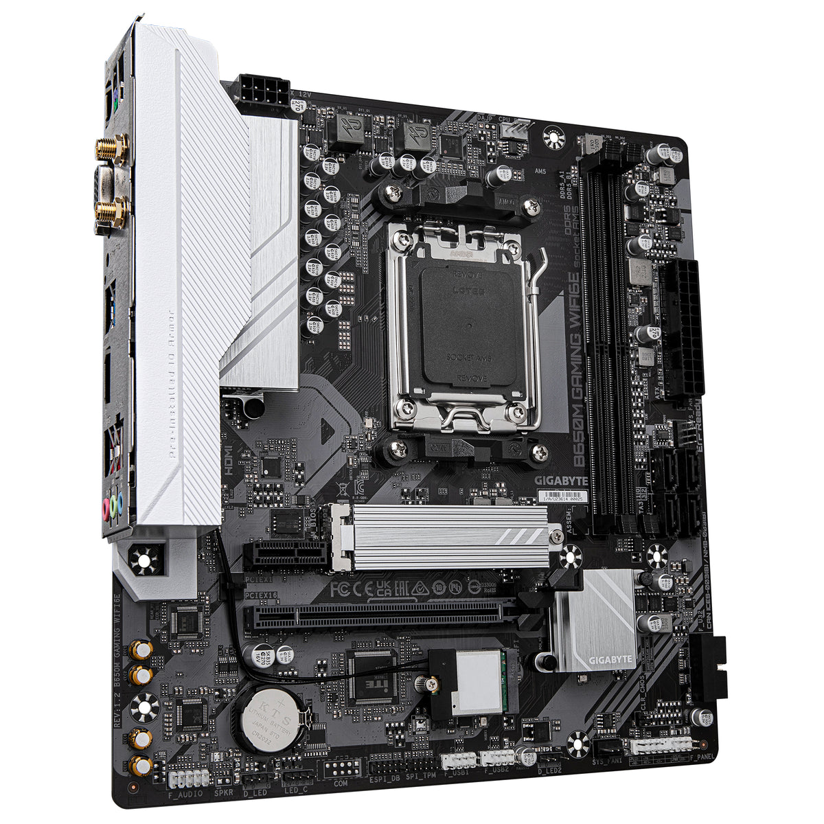 GIGABYTE B650M GAMING WIFI6E Mainboard - AMD Ryzen 9000 Serie CPUs, 5+2+2 Phasen VRM, bis zu 6400 MHz DDR5 (OC), 1xPCIe 4.0 M.2, 2,5 GbE LAN, WIFI 6E, USB 3.2 Gen 1