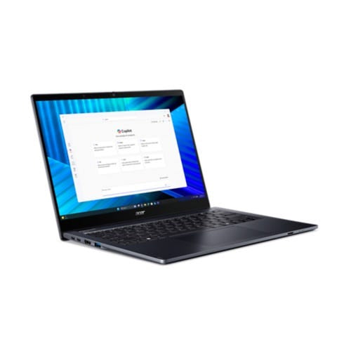 Acer TravelMate TMP414RN-55-TCO-70BB Intel Core Ultra 7 255U Hybrid (2-in-1) 35,6 cm (14") Touchscreen 2.8K 64 GB DDR5-SDRAM 512 GB SSD Wi-Fi 7 (802.11be) Windows 11 Pro Blau