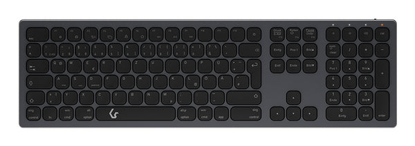 KeySonic KSK-8023BTRF (DE), Full-Size Aluminum Keyboard, Bluetooth® & RF, for Windows® and macOS®, Anthracite/Black