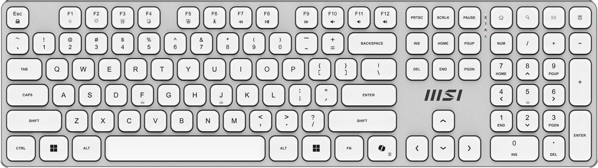 MSI FORGE K210 WIRELESS COMBO WHITE Tastatur Maus enthalten Heimbüro USB QWERTY Französisch Weiß