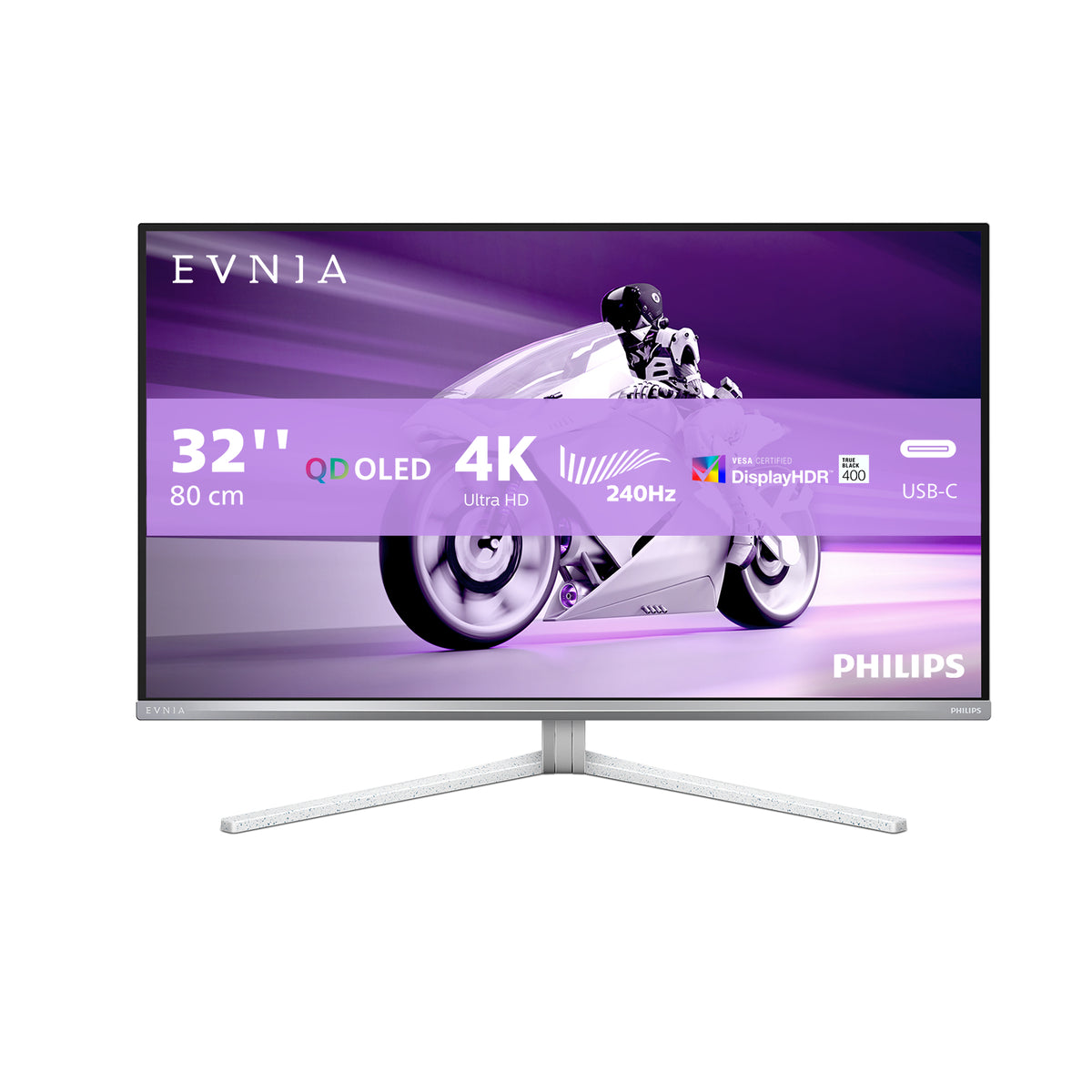 Philips Evnia 8000 32M2N8900/00 Computerbildschirm 80 cm (31.5") 3840 x 2160 Pixel 4K Ultra HD QD-OLED Weiß