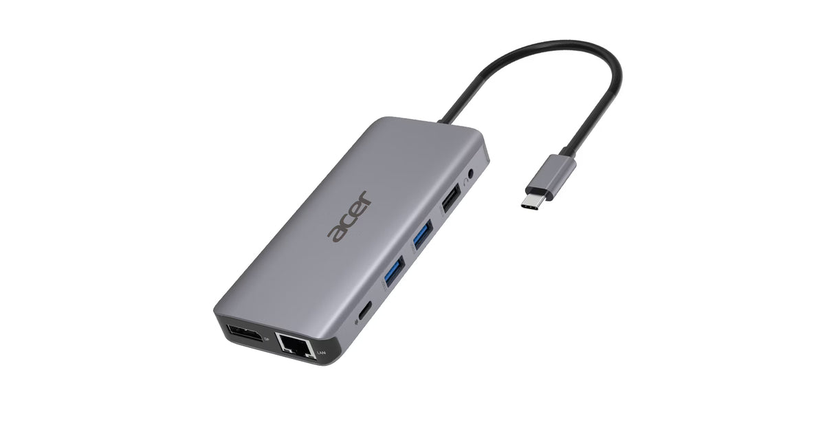 Acer 12-in-1 Type-C Dongle Kabelgebunden USB 3.2 Gen 1 (3.1 Gen 1) Type-C Silber