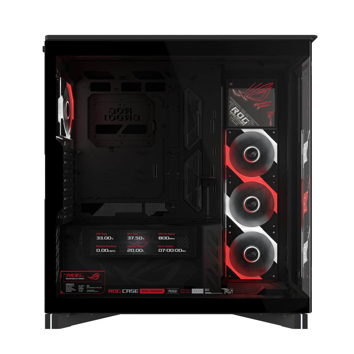 ASUS ROG CRONOX GR801 CURVE TG ARGB BLACK Midi Tower Schwarz