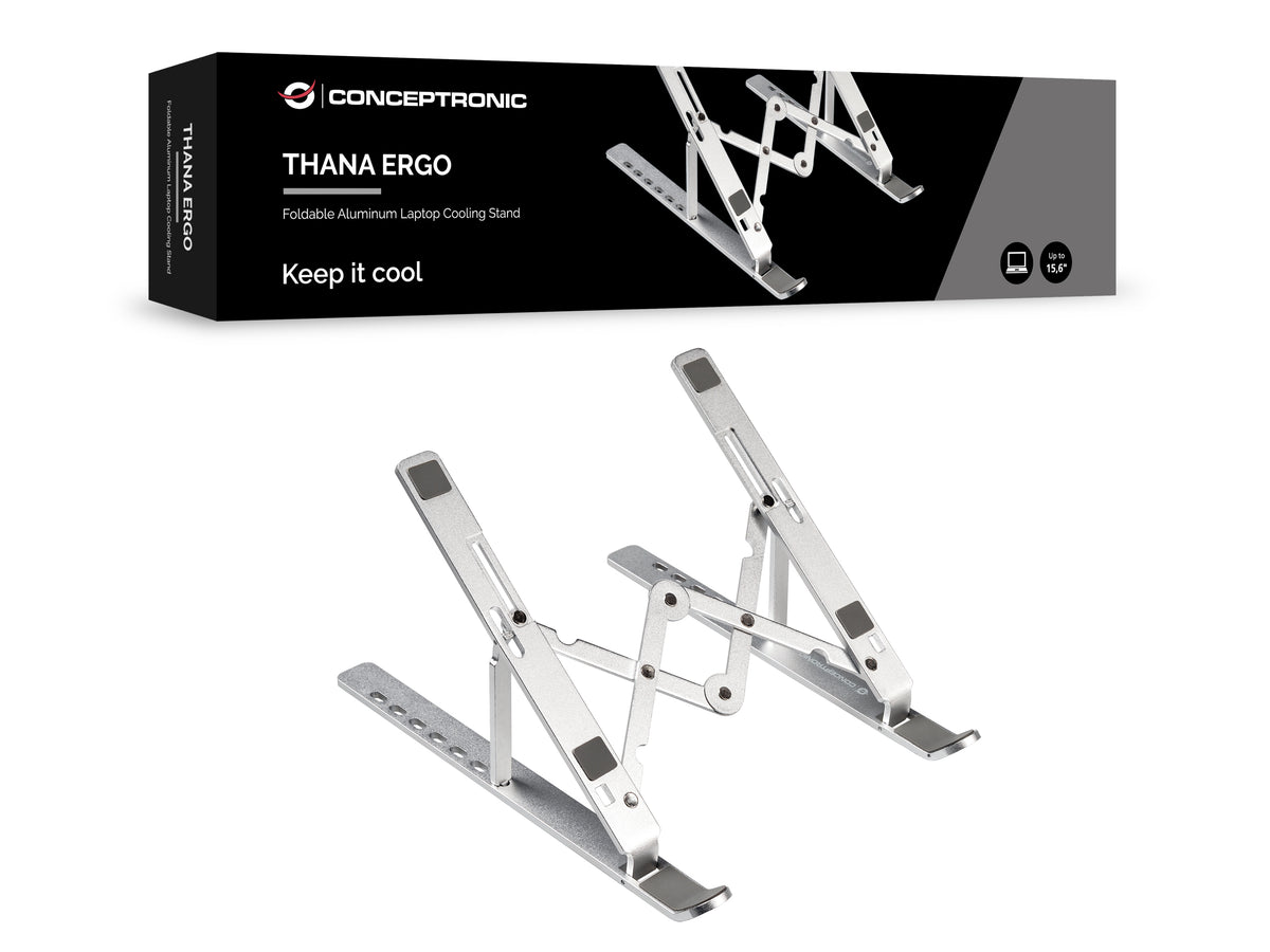 Conceptronic THANA04S ERGO Klappbarer Laptop-Kühlständer aus Aluminium