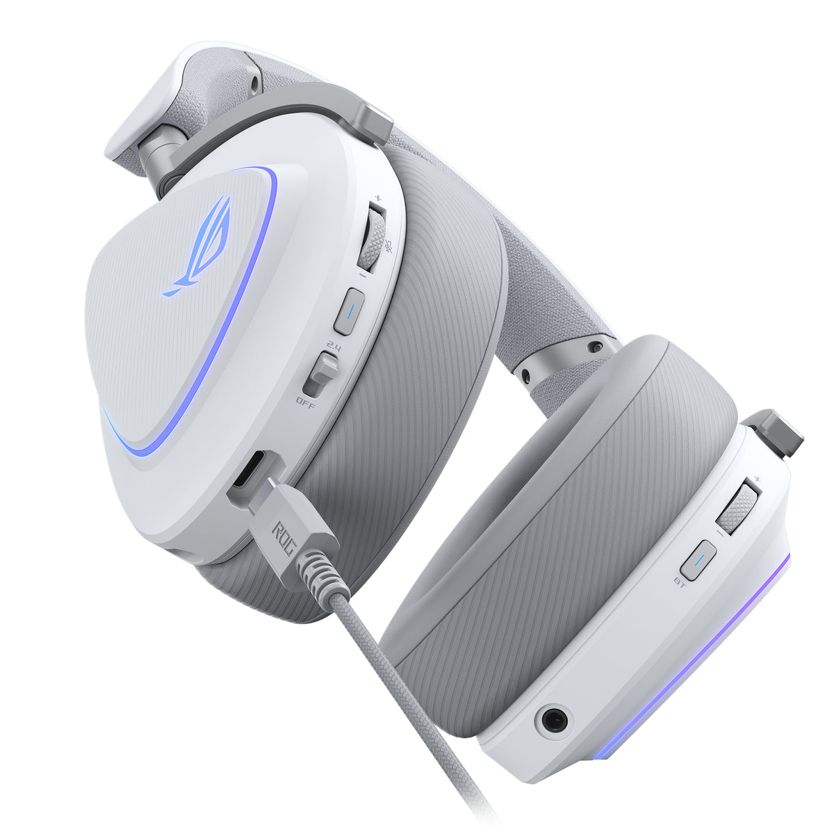ASUS ROG Delta II Kopfhörer Verkabelt & Kabellos Kopfband Gaming USB Typ-C Bluetooth Weiß