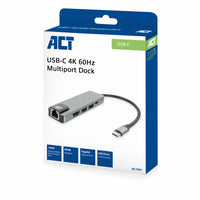 ACT USB-C 4K Dockingstation für 1 HDMI Monitor, Ethernet, USB-A, PD Pass-Through