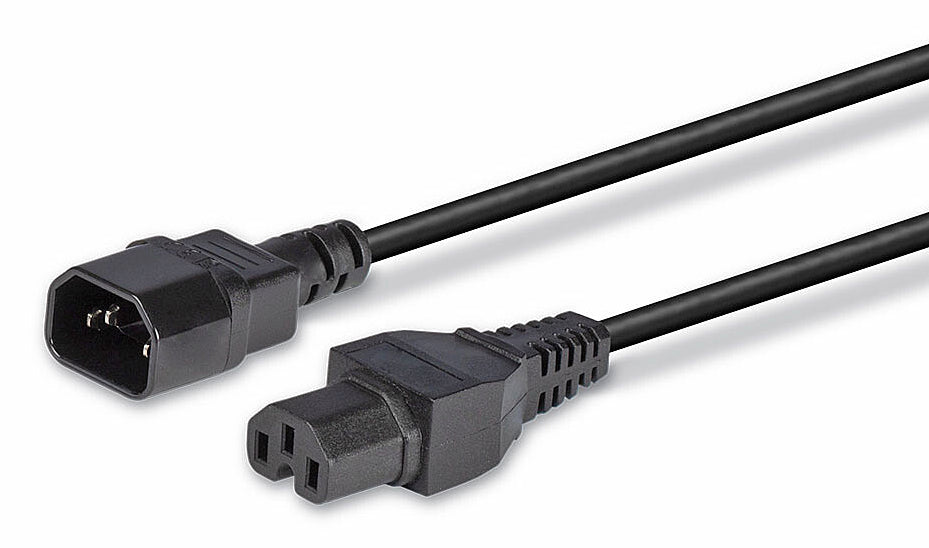Lindy 30314 Stromkabel Schwarz 2 m C14-Koppler C15-Koppler