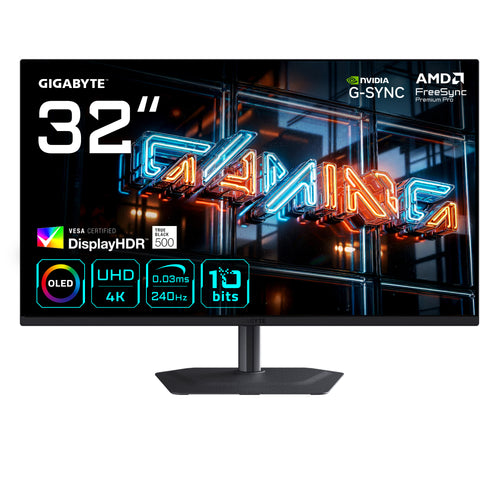 GIGABYTE 80,0cm/31,5" (3840x2160) 4K QD-OLED 0,03ms 240Hz HDMI DisplayPort USB-C USB HDR VESA