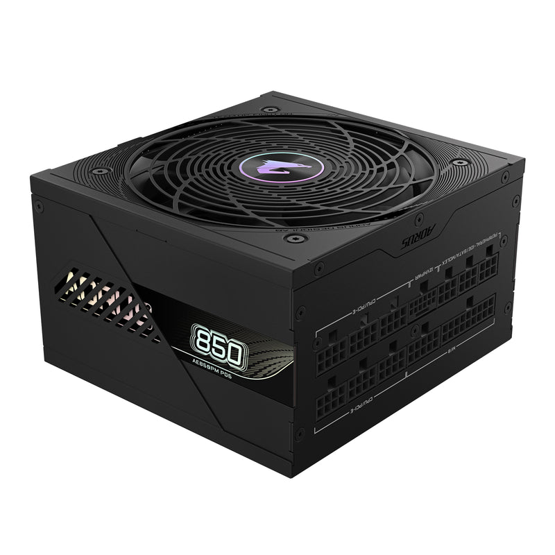 GIGABYTE AORUS ELITE P850W Netzteil - PCIe 5.0, 80 PLUS Platinum, Vollmodulares Design, 120mm Lüfter, ATX 3.0-kompatibel, EU-Stecker