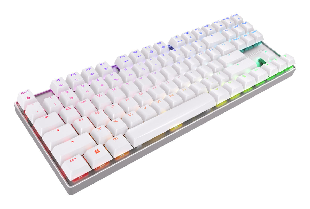 CHERRY MX 8.2 TKL Wireless RGB Tastatur Gaming USB + RF Wireless + Bluetooth QWERTZ Deutsch Weiß