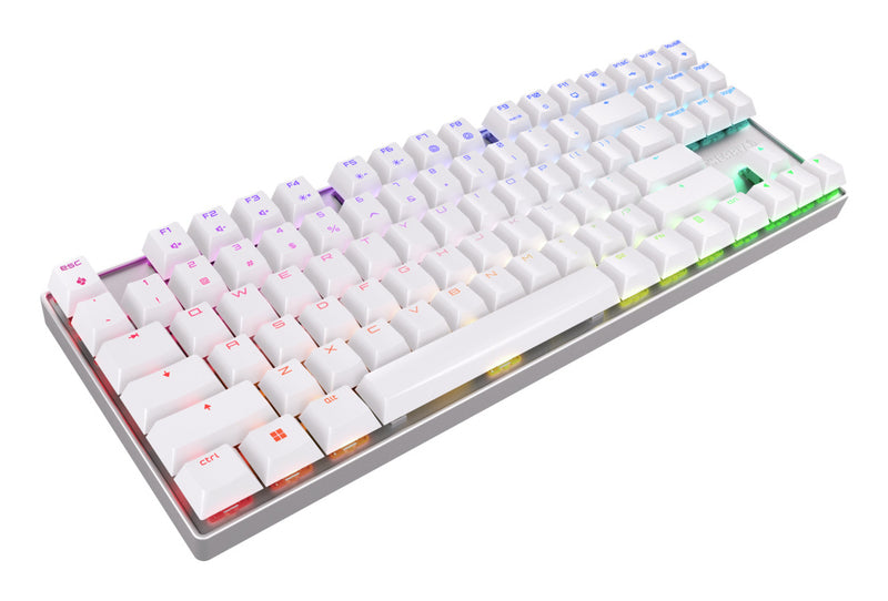 CHERRY MX 8.2 TKL Wireless RGB Tastatur Gaming USB + RF Wireless + Bluetooth QWERTZ Deutsch Weiß