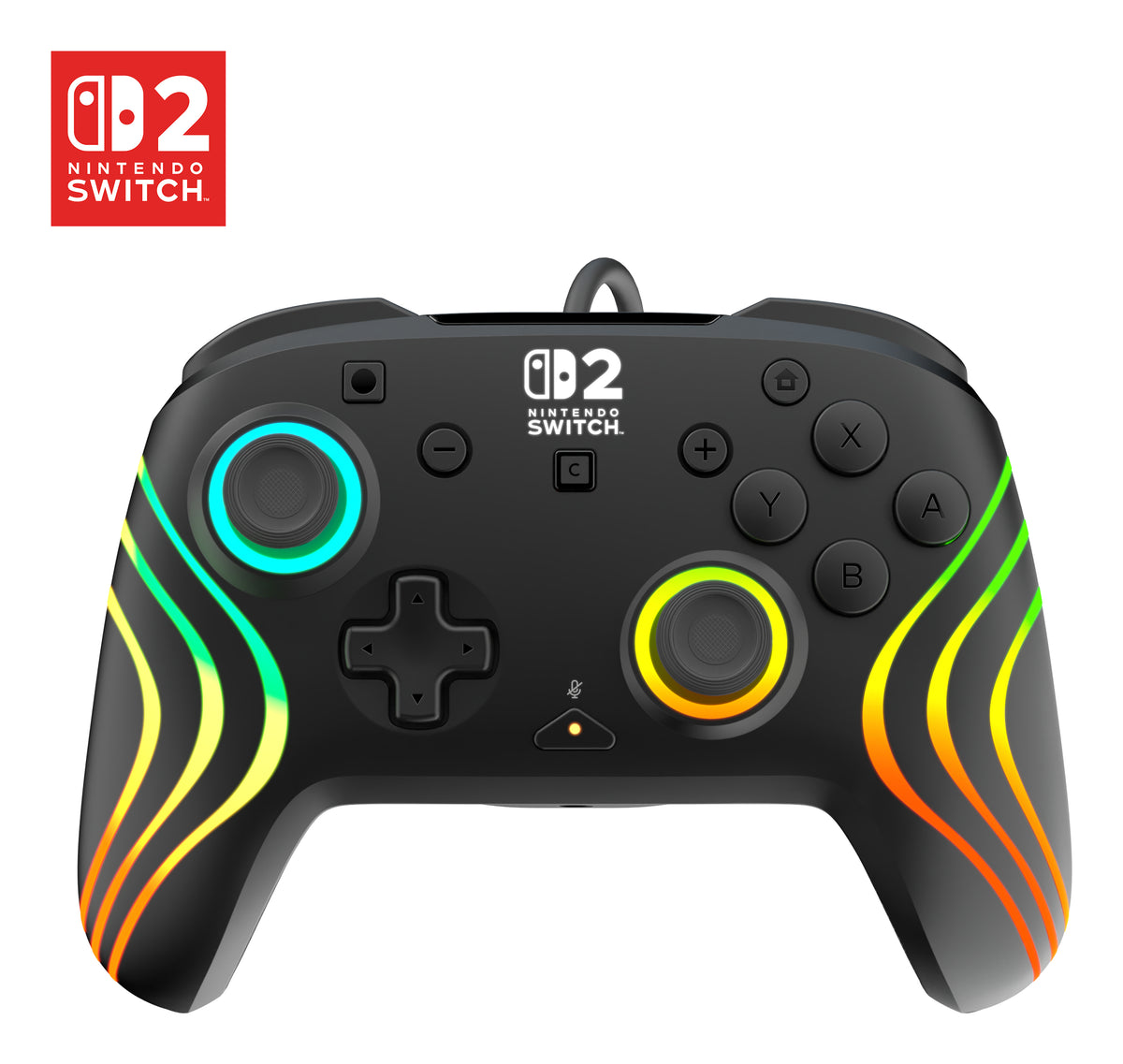 Turtle Beach Afterglow Wave Schwarz Kabelgebundener RGB-Gaming-Controller Offiziell lizenziert für Nintendo Switch 2