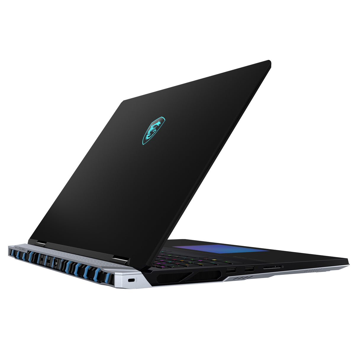 MSI Titan 18 HX A2WJ-1410FRY Intel Core Ultra 9 290HX Plus Laptop 45,7 cm (18") UHD+ 64 GB DDR5-SDRAM 2 TB SSD NVIDIA GeForce RTX 5090 Wi-Fi 7 (802.11be) Windows 11 Pro Schwarz AZERTY Französisch