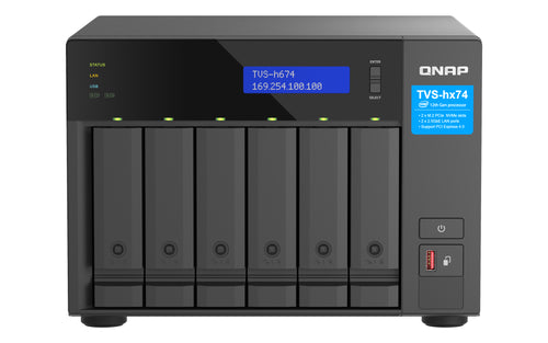 QNAP TVS-H674 NAS Tower Intel® Core™ i5 i5-12400 32 GB DDR4 0 TB QuTS hero Schwarz