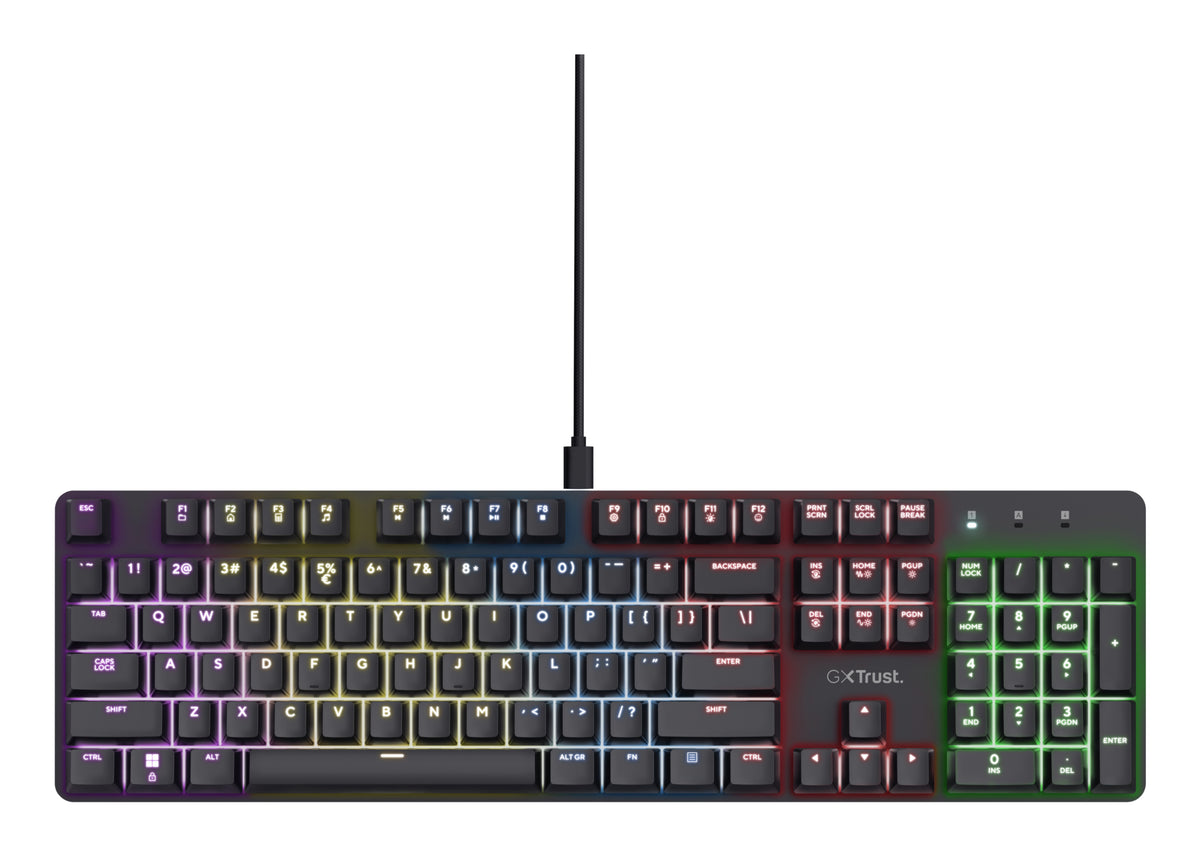 Trust GXT 871 Zora Tastatur Gaming USB Deutsch Schwarz
