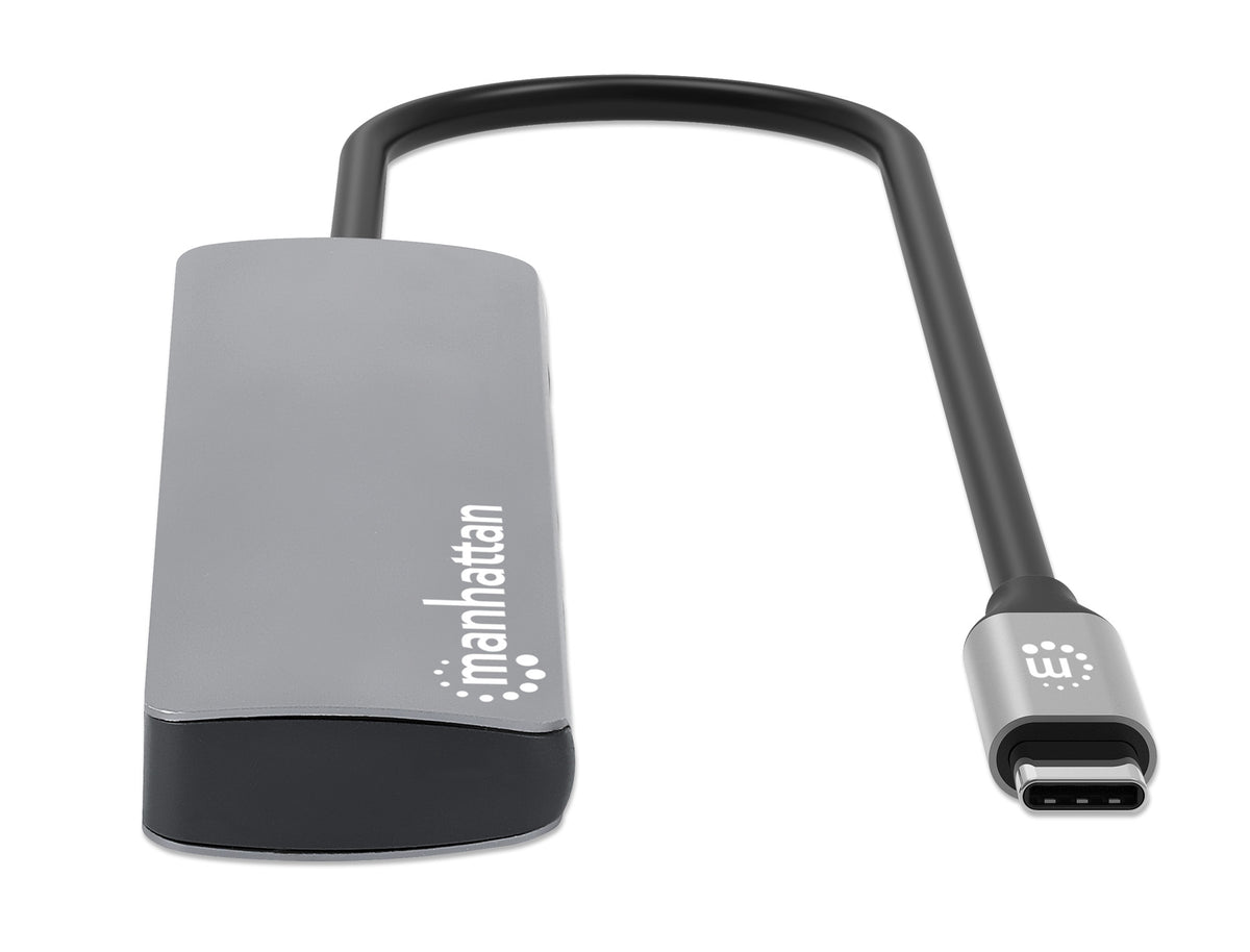 Manhattan 190459 laptop-dockingstation & portreplikator Kabelgebunden USB 3.2 Gen 1 (3.1 Gen 1) Type-C Grau
