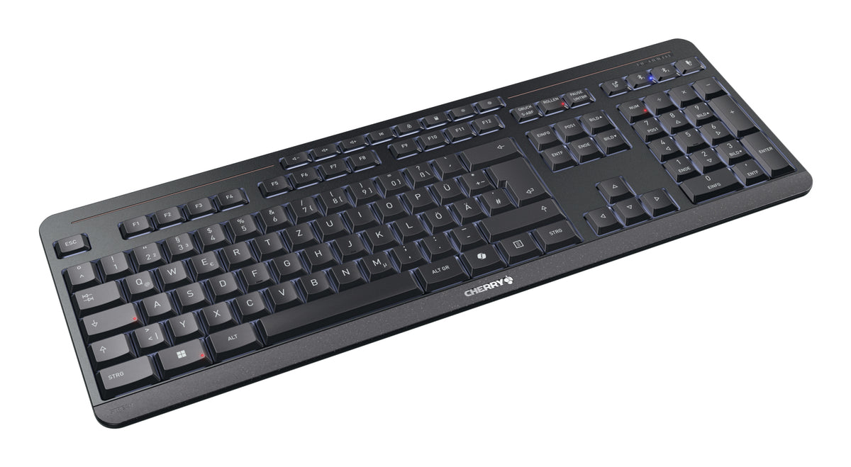 CHERRY Stream Keyboard Ultimate Keyboard Home Office USB + RF Wireless + Bluetooth QWERTZ German Black