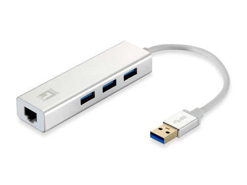 LevelOne USB-0503 Gigabit USB Netzwerkadapter mit USB Hub