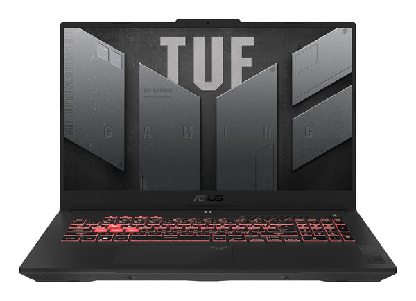 ASUS TUF Gaming A17 TUF707NUQ-DICHX146W AMD Ryzen™ 7 170 Laptop 43.9 cm (17.3") Full HD 16 GB DDR5-SDRAM 512 GB SSD NVIDIA GeForce RTX 4050 Wi-Fi 6 (802.11ax) Windows 11 Home Black, Grey