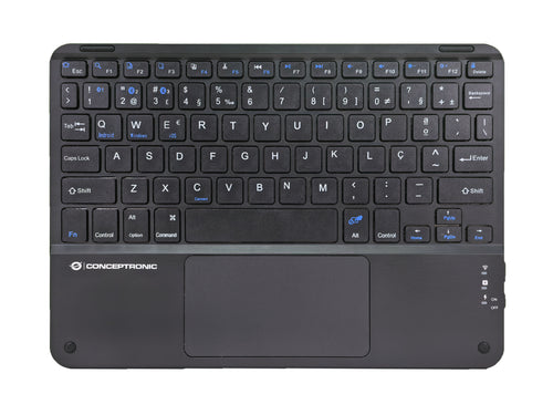 Conceptronic TOBIN01BPT 10-Zoll-Bluetooth-Tastatur mit Touchpad, QWERTY Portugiesisch
