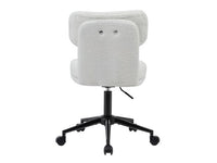 Equip 651023 Drehbarer Schreibtischstuhl, gepolsterter Chenille-Stuhl, Home-Office-Stuhl, höhenverstellbar, verchromtes Fußkreuz, Weiß