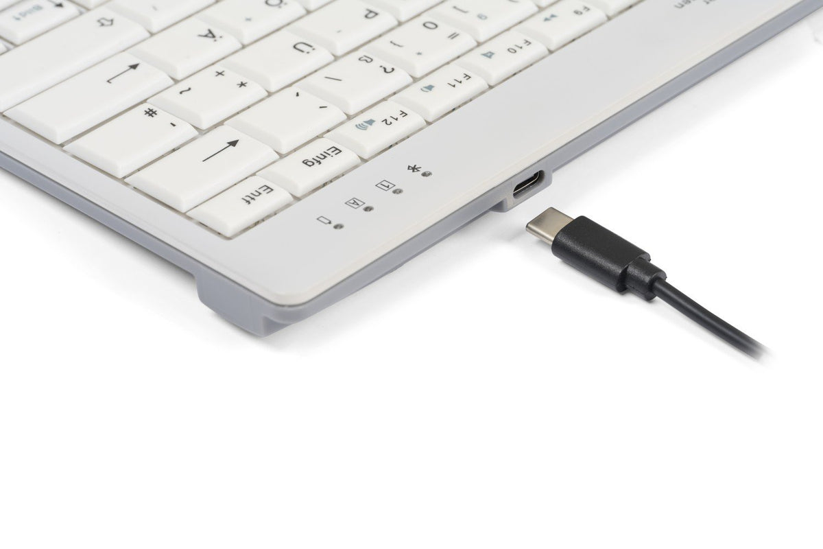 BakkerElkhuizen UltraBoard 950 V2 Tastatur Haus USB + Bluetooth QWERTY US Englisch Dunkles Grau, Hellgrau