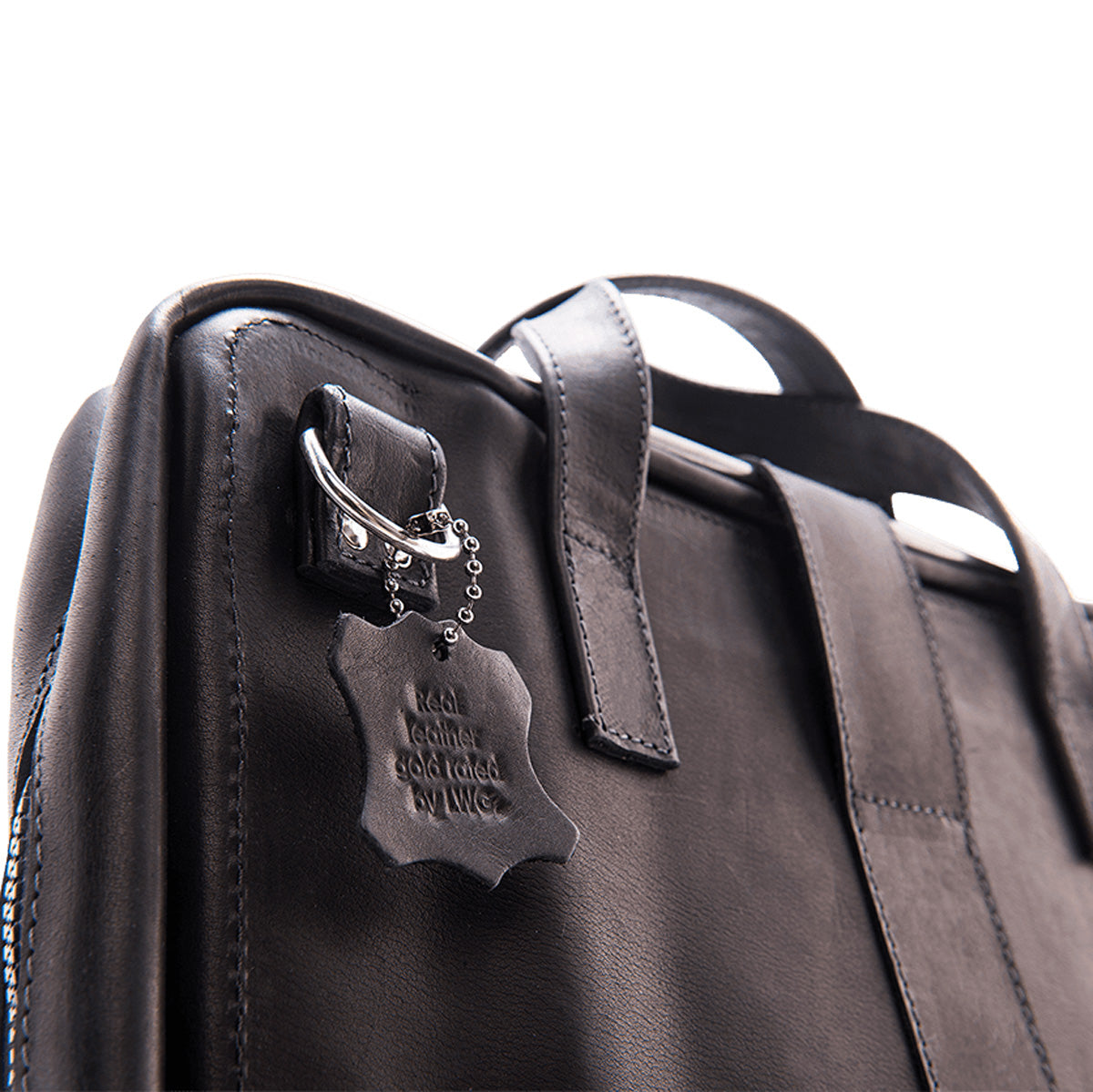 R-Go Tools Laptoptasche R-Go Viva, Vollnarbenleder, mit integriertem Laptop-Ständer, Schulterriemen, 15,6-Zoll, Schwarz