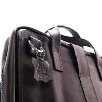 R-Go Tools Laptoptasche R-Go Viva, Vollnarbenleder, mit integriertem Laptop-Ständer, Schulterriemen, 15,6-Zoll, Schwarz
