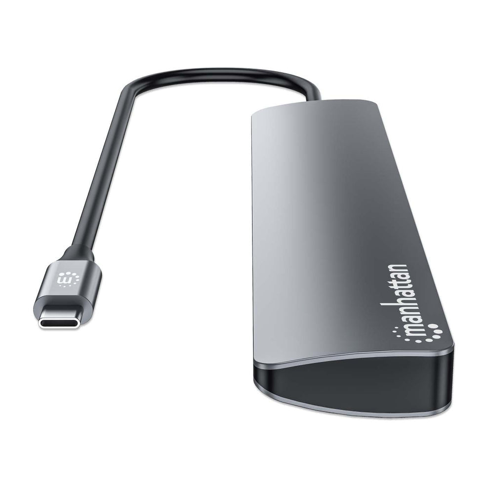 Manhattan 181167 laptop-dockingstation & portreplikator Kabelgebunden USB 3.2 Gen 2 (3.1 Gen 2) Type-C Grau