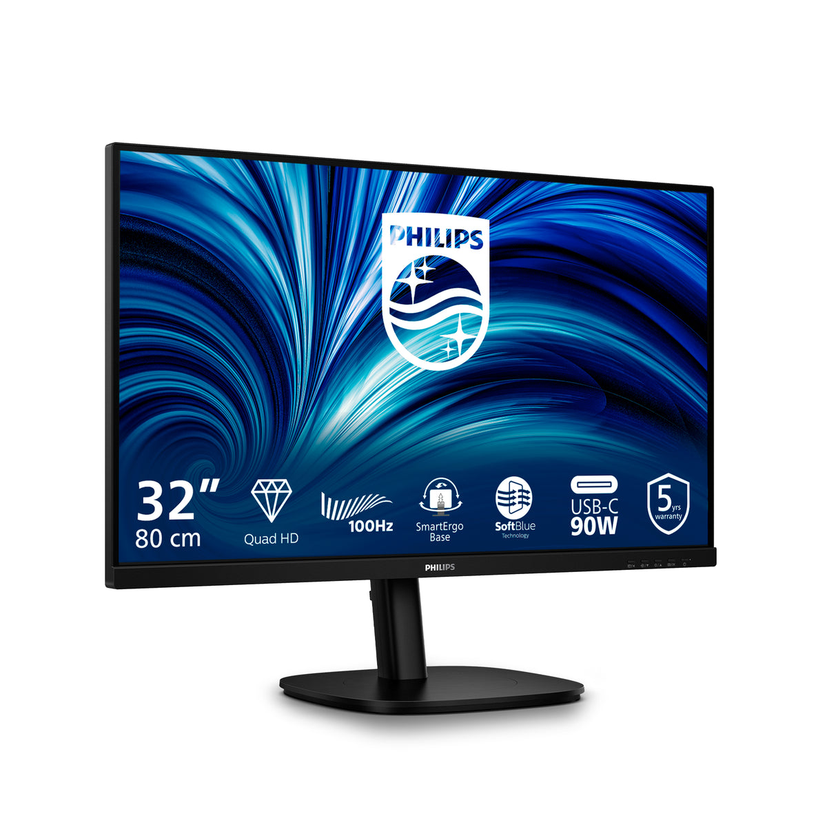 Philips 32B2U3601/00 Computerbildschirm 80 cm (31.5") 2560 x 1440 Pixel Quad HD LCD Schwarz
