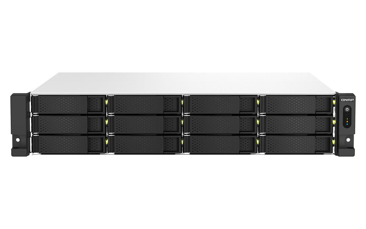 QNAP TS-1264U-RP NAS Rack (2U) Intel® Celeron® 8 GB DDR4 0 TB QNAP QTS Aluminium, Schwarz