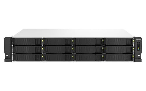 QNAP TS-1264U-RP NAS Rack (2U) Intel® Celeron® 8 GB DDR4 0 TB QNAP QTS Aluminium, Schwarz