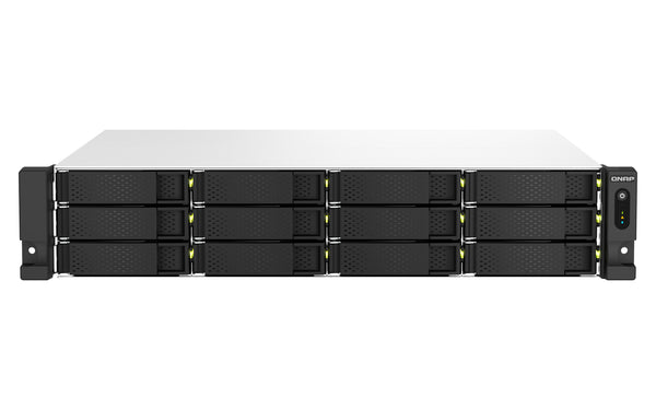 QNAP TS-1264U-RP NAS Rack (2U) Intel® Celeron® 8 GB DDR4 0 TB QNAP QTS Aluminium, Schwarz