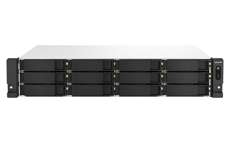 QNAP TS-1264U-RP NAS Rack (2U) Intel® Celeron® 8 GB DDR4 0 TB QNAP QTS Aluminium, Schwarz