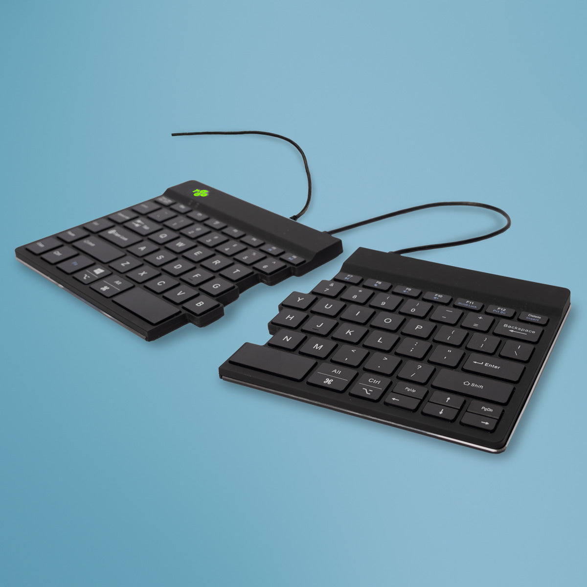 R-Go Tools Ergonomische Tastatur R-Go Split Break v2 mit Pausensoftware, geteilte Tastatur, QWERTY (US), Kabelgebunden, Schwarz