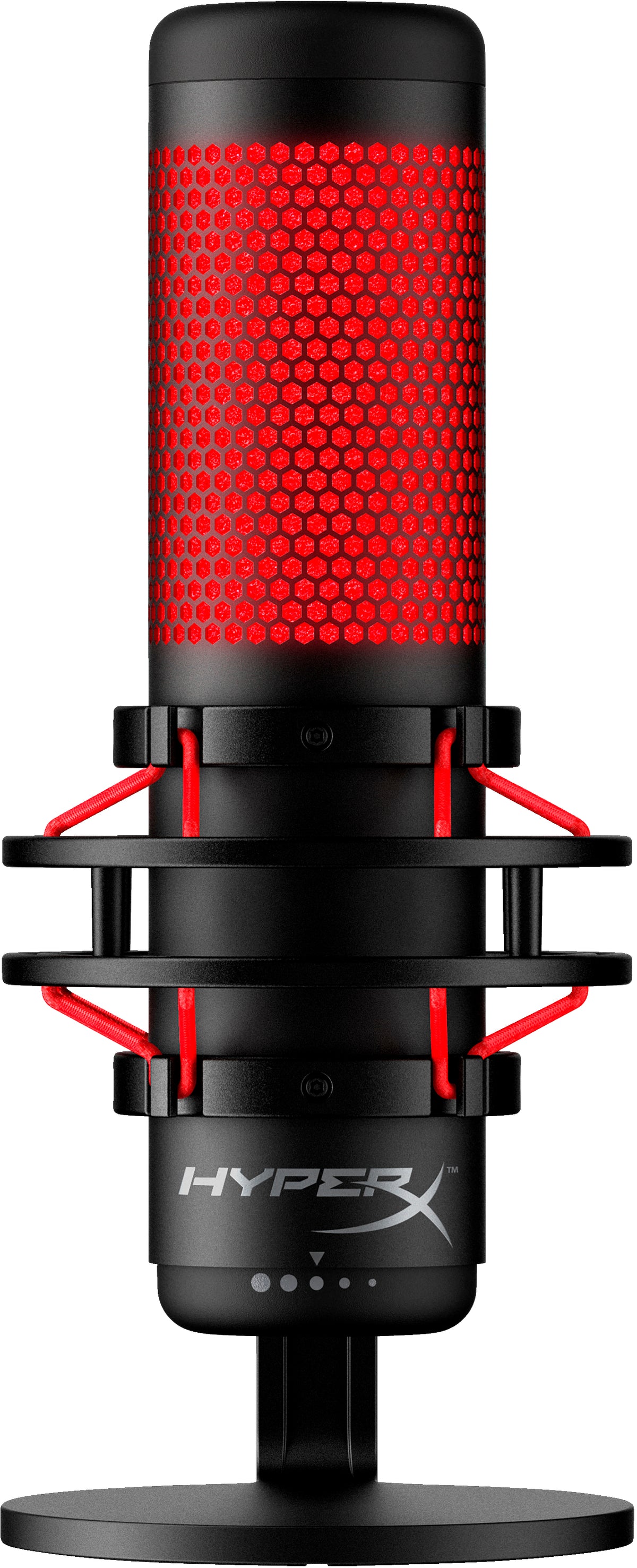 HyperX QuadCast - USB Microphone (Black-Red) - Red Lighting Rot PC-Mikrofon