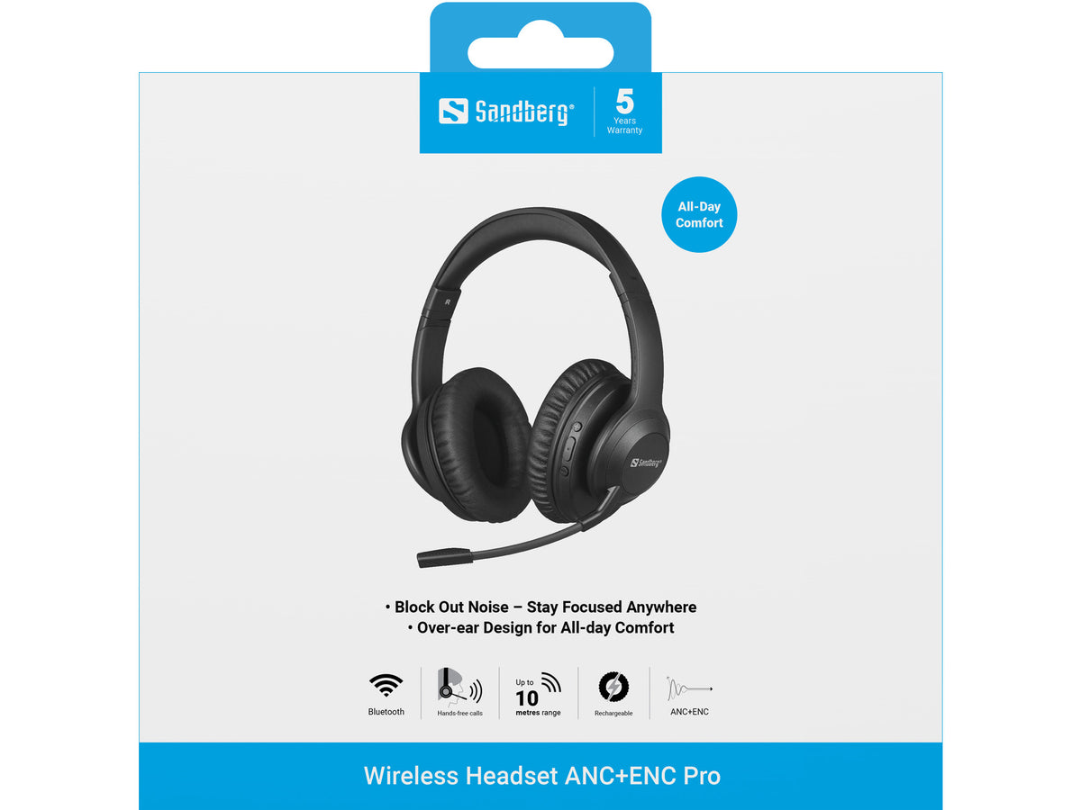 Sandberg 126-45 Kopfhörer & Headset Kabellos Kopfband Musik/Alltag Bluetooth Schwarz
