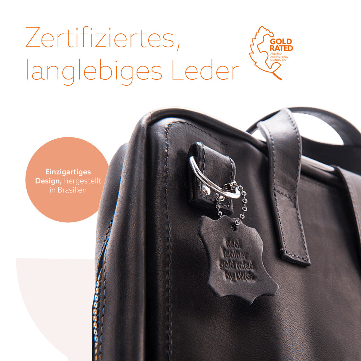 R-Go Tools Laptoptasche R-Go Viva, Vollnarbenleder, mit integriertem Laptop-Ständer, Schulterriemen, 15,6-Zoll, Schwarz