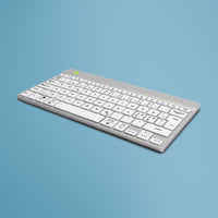 R-Go Tools Ergonomische Tastatur R-Go Compact Break, kompakte Tastatur mit Pausensoftware, QWERTY (NORDIC), Bluetooth, Weiß