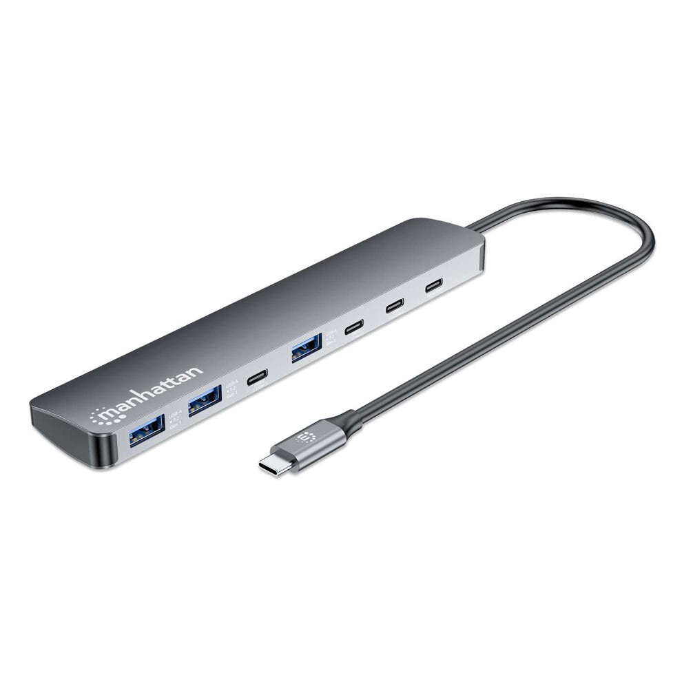 Manhattan 181167 laptop-dockingstation & portreplikator Kabelgebunden USB 3.2 Gen 2 (3.1 Gen 2) Type-C Grau