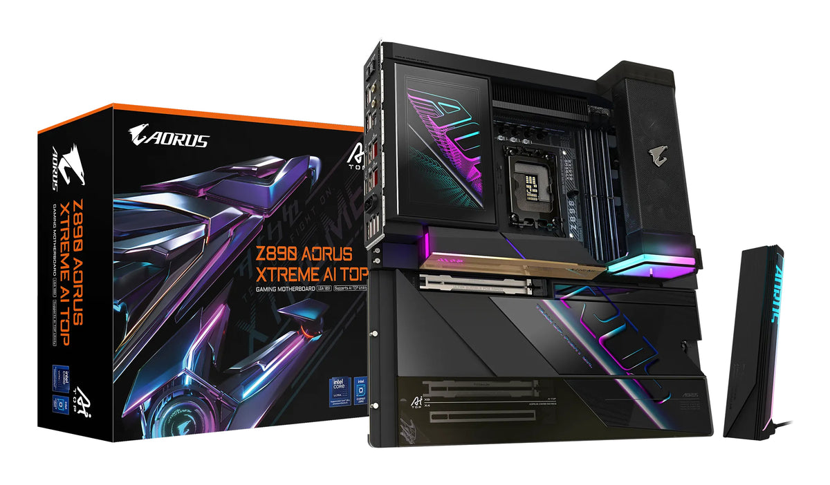 GIGABYTE Z890 AORUS XTREME AI TOP Motherboard - Unterstützt Intel Core Ultra (Serie 2) CPUs, 22+1+2 Phasen VRM, bis zu 9500MHz DDR5 (OC), PCIe 5.0 M.2, Wi-Fi 7, Thunderbolt 5