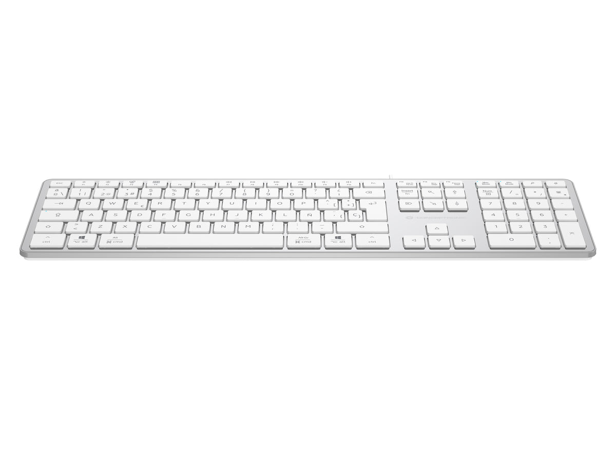 Conceptronic KAYNE02WES USB Slim-Tastatur, QWERTY Spanisch, kompatibel mit Windows und macOS