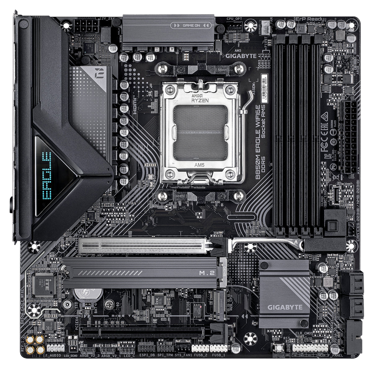 GIGABYTE B850M EAGLE WIFI6E Mainboard - AMD Ryzen 9000 Serie CPUs, 8+2+2 Phasen Digital-VRM, bis zu 8200MHz DDR5 (OC), 1xPCIe 5.0 + 1xPCIe 4.0 M.2, Wi-Fi 6E, 2.5GbE LAN, USB 3.2 Gen 2
