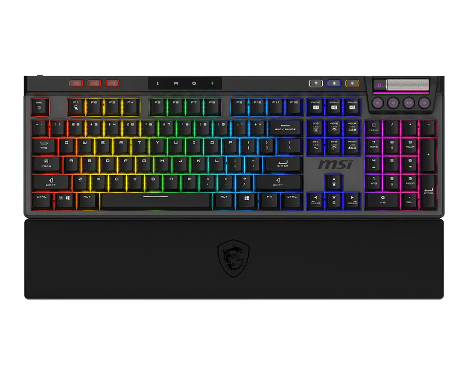 Clavier sans fil MSI STRIKE PRO Gaming USB + Bluetooth QWERTY US Anglais Noir