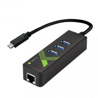 Techly IDATA USB-ETGIGA-3C2 laptop-dockingstation & portreplikator USB 3.2 Gen 1 (3.1 Gen 1) Type-C Schwarz