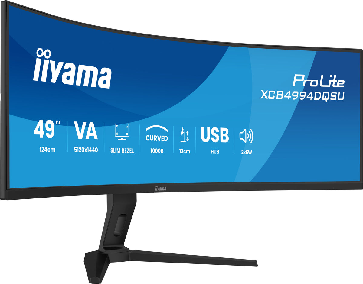 iiyama ProLite XCB4994DQSU-B1 Écran d'ordinateur 124,5 cm (49") 5120 x 1440 pixels Dual QHD LCD Noir