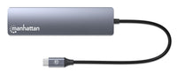 Manhattan 153966 laptop-dockingstation & portreplikator Kabelgebunden USB 3.2 Gen 2 (3.1 Gen 2) Type-C Silber
